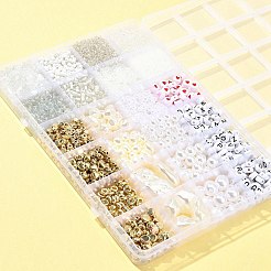 DIY ブレスレット ジュエリー作りキット  プラスチック、アクリル、ガラスビーズを含む  ミックスカラー  2~25x0.8~18.5x2~13mm  穴：1~2.3mm&nbsp;DIY-FS0005-96D
