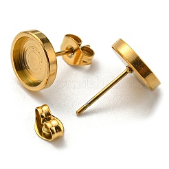 Ion Plating(IP) 304 Stainless Steel Stud Earring Settings&nbsp;STAS-L219-02D-G