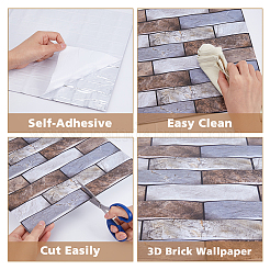 3D Brick Pattern PVC Self Adhesive Wall Stickers&nbsp;DIY-WH0308-550C