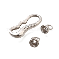 925 Sterling Silver Cubic Zirconia Fold Over Clasps&nbsp;STER-R011-01P
