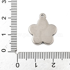 304ステンレス鋼製チベット風ペンダント  花  アンティークシルバー  19x16x2.5mm  穴：1.6mm&nbsp;STAS-S185-01AS