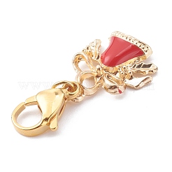 Christmas Theme Alloy Enamel Pendants&nbsp;HJEW-JM00427-02