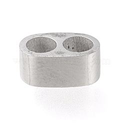 変色しない304ステンレススチールマルチ連リンク  レザーコードブレスレット作り用  ステンレス鋼色  5x8.5x4mm  穴：3mm&nbsp;STAS-K199-15P-B