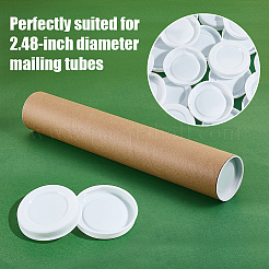郵送用チューブのプラスチック製エンドキャップ  エンドプラグ  フラットラウンド  ホワイト  内径：6.3のCM  120pc&nbsp;FIND-WR0012-96A