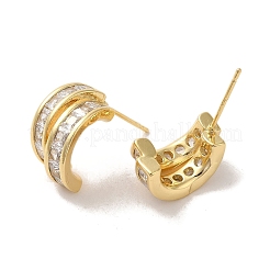 Brass Micro Pave Cubic Zirconia Earrings for Women&nbsp;EJEW-E301-10G