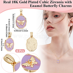 6Pcs Brass Micro Pave Cubic Zirconia Pendants&nbsp;KK-BBC0021-44