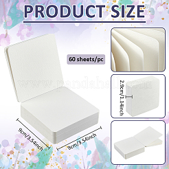 ポータブルアート描画スケッチブック1冊  正方形  ホワイト  90x90x29mm  60枚/枚&nbsp;OFST-BC0001-07B