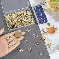 ラックメッキ合金ペンダント100個  蝶結び  ゴールドカラー  18x20x1mm  穴：1.6mm&nbsp;FIND-SC0012-66