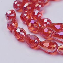 Electroplate Glass Beads Strands&nbsp;EGLA-D015-15x10mm-16