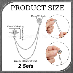 Airplane Alloy Hanging Chain Brooch&nbsp;JEWB-WH0001-71P