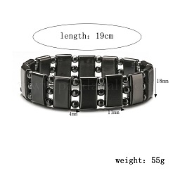 Synthetic Non-magnetic Hematite Beads Stretch Bracelets for Men&nbsp;LS-PZ7053-1