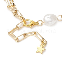 ABS Plastic Imitation Pearl Link Chain Bracelets&nbsp;BJEW-JB13094