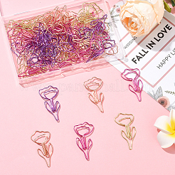 60Pcs 4 Colors Flower Iron Paper Clips&nbsp;AJEW-SP0003-04