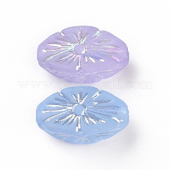 透明つや消しアクリルビーズ  ABカラーメッキ  花  ミックスカラー  13.5x7x7mm  穴：1.8mm  1190個/ 500g&nbsp;OACR-P013-39M