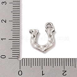 チベット風合金チャーム  カドミウムフリー＆鉛フリー  uの形状  アンティークシルバー  15x12x1.8mm  穴：1.6mm&nbsp;TIBE-Q090-29AS