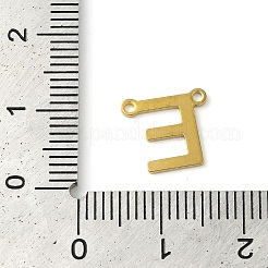 304ステンレススチールチャーム  18KGP本金メッキ  レターチャーム  文字e  10x10.5x1mm  穴：1mm&nbsp;STAS-Z074-04G-E