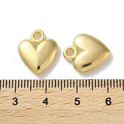 CCBプラスチックペンダント  ハートチャーム  ゴールドカラー  15.5x13.5x3.5mm  穴：2mm&nbsp;CCB-C001-03G