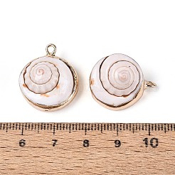 Electroplate Natural Shiva Eye Shell Pendants&nbsp;SSHEL-T018-13