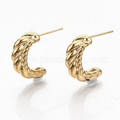Brass Half Hoop Earrings&nbsp;KK-R117-027-NF