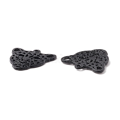 合金ペンダント  ヒョウのヘッド  電気泳動黒  28x26x2mm  穴：2mm&nbsp;PALLOY-F281-15EB
