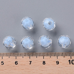 透明なアクリルビーズ  二層ビーズ  多面カット  ラウンド  コーンフラワーブルー  9.5x9.5mm  穴：2mm  約1041個/500g&nbsp;TACR-S152-04A-SS2113