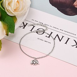 Alloy Elephant Charm Anklets&nbsp;AJEW-AN00334-01