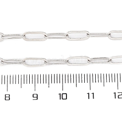 女性用真鍮ペーパークリップチェーンネックレス  304ステンレススチール製カニカン付き  ラックめっき  鉛フリー＆カドミウムフリー  長持ちメッキ  プラチナ  19.69インチ（50cm）&nbsp;NJEW-D302-69P