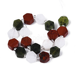 Natural Canada Jade & Red Jasper & Rainbow Moonstone Beads Strands&nbsp;G-T144-17A-01