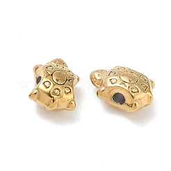 304ステンレススチールビーズ  カメ  イオンプレーティング（ip）  18KGP本金メッキ  8x6x4mm  穴：1.4mm&nbsp;STAS-D204-47G