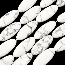 天然石ハウライトビーズ連売り  馬の目  29~30x12~12.5x5.5~6.5mm  穴：0.7~1mm  約13個/連  14.96インチ（38cm）&nbsp;G-B078-E17-01