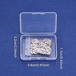 304ステンレススチールチャーム  星座/星座とフラットラウンド  ステンレス鋼色  12x1mm  穴：1mm  24個/箱&nbsp;STAS-PH0018-66P-WH