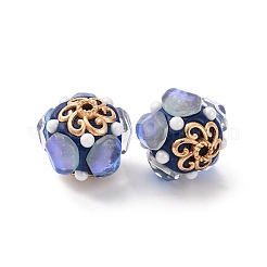 Handmade Resin Indonesia Round Beads&nbsp;IPDL-P005-25KCG-01