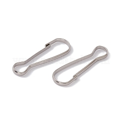 変色しない304ステンレススチール製プッシュゲートスナップキーチェーン留め具  ステンレス鋼色  25.5x8.5x2mm&nbsp;STAS-G291-05P