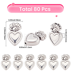 80Pcs Tibetan Style Alloy Beads&nbsp;TIBEB-SC0001-66