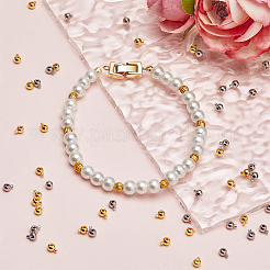 40Pcs 2 Colors Brass Crimp Beads&nbsp;KK-BBC0023-34