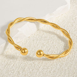 304 Stainless Steel Twisted Cuff Bangles&nbsp;XI4338-2