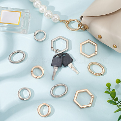 12Pcs 6 Styles Alloy Spring Gate Rings&nbsp;FIND-WR0008-96