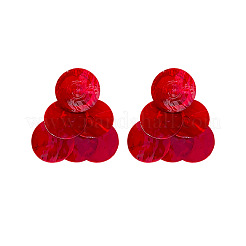 アクリルダングルスタンドピアス  フラットラウンド  レッド  60x41mm&nbsp;FS-WGD8859-03