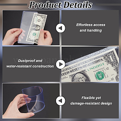 Rectangle Plastic Dollar Bill Holder for Collectors&nbsp;AJEW-WH0248-737A