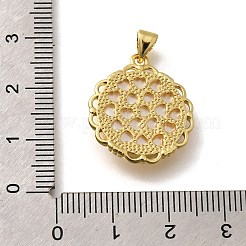 真鍮パヴェ天然ホワイトシェル彫刻猫ペンダント  ラックめっき  フラットラウンドのチャーム  ゴールドカラー  22x19.5x3.5mm  穴：3x4mm&nbsp;KK-Z091-08G-03