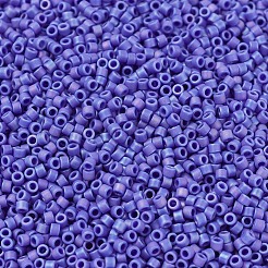 MIYUKIデリカビーズ小  シリンダー  日本製シードビーズ  15/0  （dbs1597)マット不透明シアンブルーab  1.1x1.3mm  穴：0.7mm  約3500個/10g&nbsp;X-SEED-J020-DBS1597