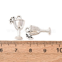 合金のチベット風チャーム  ドリンクチャーム  アンティークシルバー  18.5x11x3mm  穴：1.8mm  約1429個/1000g&nbsp;AL-CBA5212-02AS