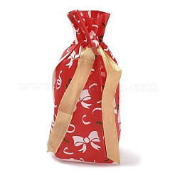 クリスマス鹿のプラスチック包装ポーチ巾着袋  長方形  クリムゾン  17.5x12x0.01cm&nbsp;ABAG-Q053-03D