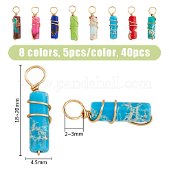 40Pcs 8 Colors Dyed Synthetic Imperial Jasper Pendants&nbsp;PALLOY-AB00106