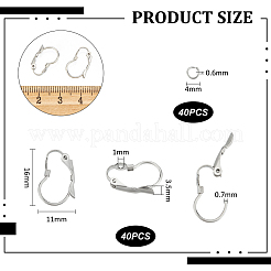 40Pcs 304 Stainless Steel Leverback Earring Findings&nbsp;STAS-UN0052-48