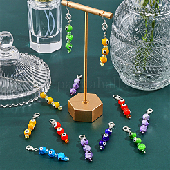 7 Chakra Handmade Lampwork Evil Eye Beaded Pendant Decorations&nbsp;AJEW-CA0003-48
