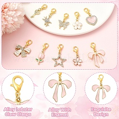 10Pcs 10 Styles Alloy Enamel & Rhinestone Pendant Decorations&nbsp;HJEW-YW00505