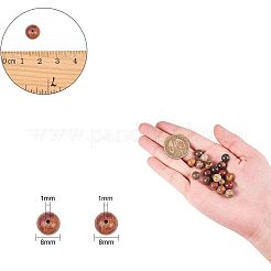 天然多色碧玉/ピカソストーン/ピカソ碧玉ビーズ連売り  ラウンド  8mm  穴：1mm  約120個/箱&nbsp;G-NB0001-13