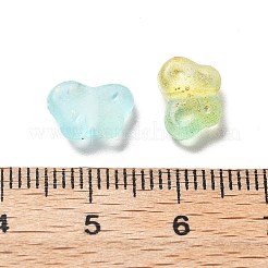 グラデーションカラー透明アクリルビーズ  金色の箔付き  蝶  緑黄  7.5x10x3.5mm  穴：1.5mm  穴：1.5mm  約：71個/ 10 G&nbsp;X1-OACR-M023-05C