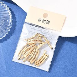 シェグレイスの真鍮製チューブビーズ  カーブチューブ  カドミウムフリー＆ニッケルフリー＆鉛フリー  18KGP本金メッキ  23.5x2.9mm  穴：2.3mm&nbsp;XGRPCP014-255G